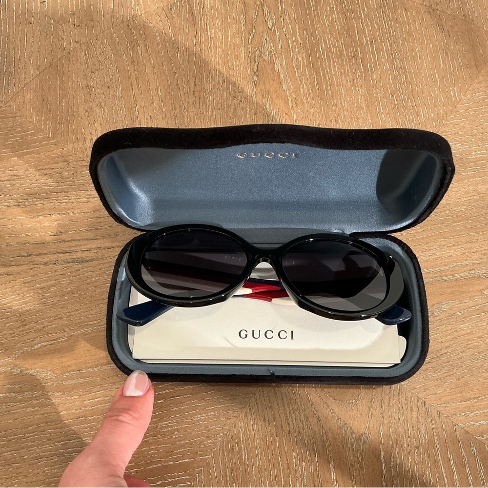 GUCCI ROUND WEB SUNGLASSES GG0279SA BLACK - Picture 5 of 6
